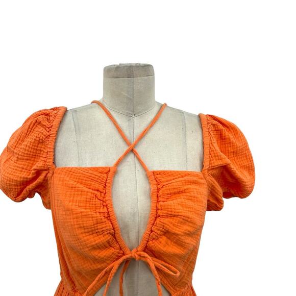 Emilia George Amelia Tiered Minidress Orange Maternity Size‎ Large - Picture 3 of 15